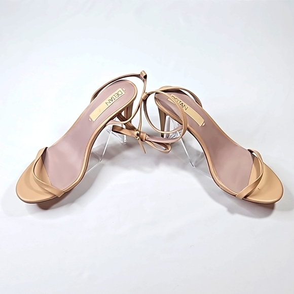 DELTAN Tan Leather Strappy Sandals/Heels Size 10M - Picture 7 of 7